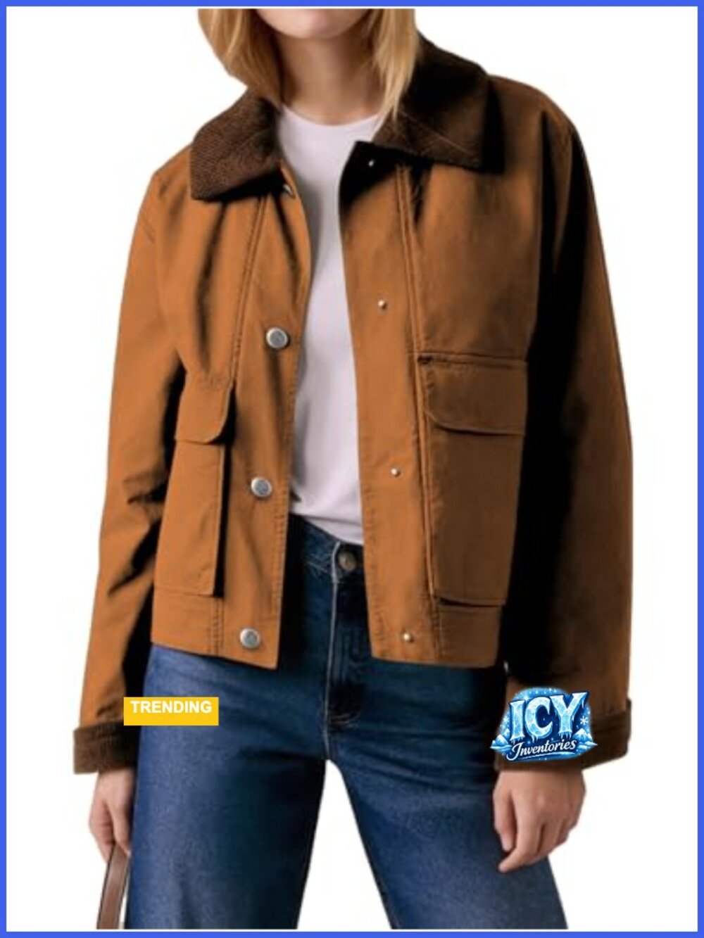 Women Quilted Cotton Casual Jacket Contrast Collar Button Long Sleeve